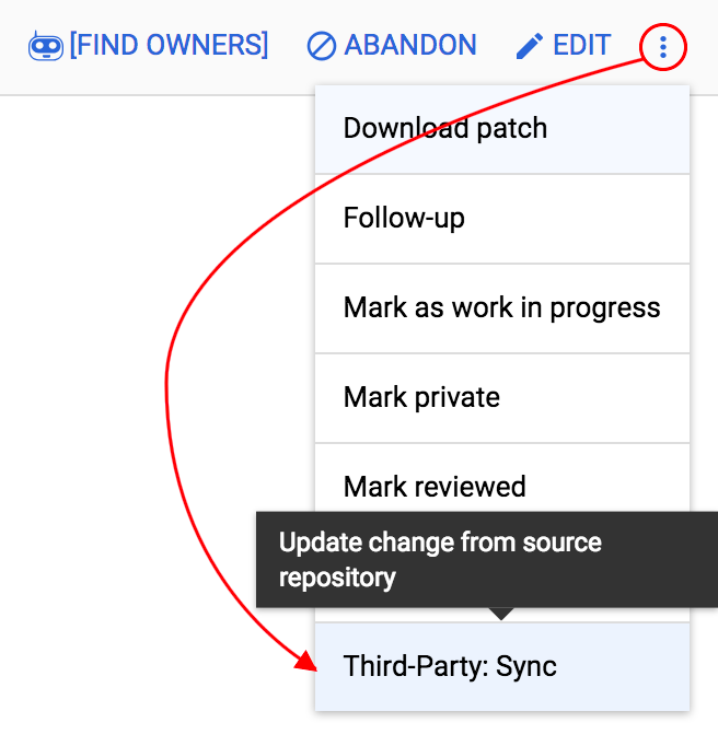 Third-Party: Sync button location